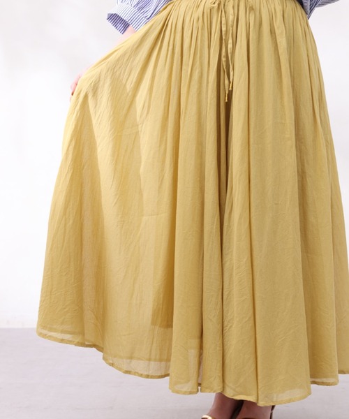 Chez toi(シェトワ)の「INDIA/コットンボイルギャザースカート(スカート・レディース・イエロー/ブラック/オレンジ/パープル・FREE)」の14枚目の写真