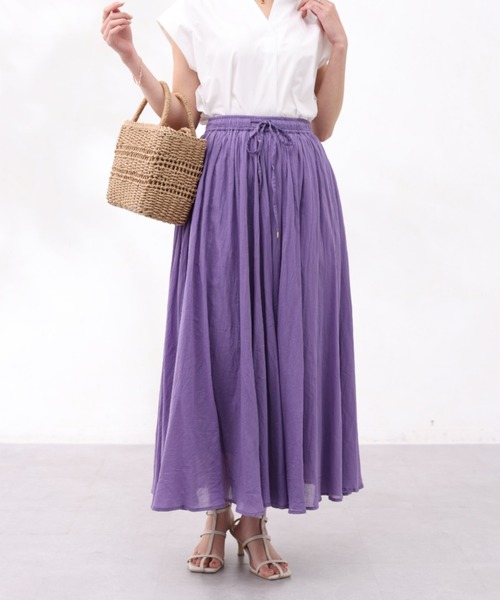 Chez toi(シェトワ)の「INDIA/コットンボイルギャザースカート(スカート・レディース・イエロー/ブラック/オレンジ/パープル・FREE)」の20枚目の写真