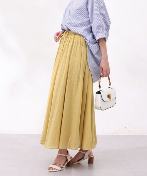 Chez toi(シェトワ)の「INDIA/コットンボイルギャザースカート(スカート・レディース・イエロー/ブラック/オレンジ/パープル・FREE)」の11枚目の写真