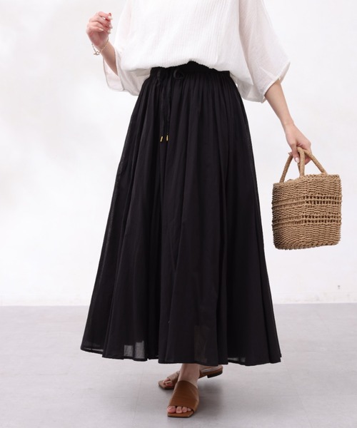 Chez toi(シェトワ)の「INDIA/コットンボイルギャザースカート(スカート・レディース・イエロー/ブラック/オレンジ/パープル・FREE)」の6枚目の写真