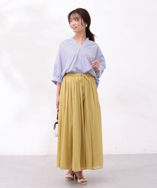 Chez toi(シェトワ)の「INDIA/コットンボイルギャザースカート(スカート・レディース・イエロー/ブラック/オレンジ/パープル・FREE)」の10枚目の写真