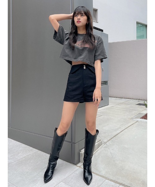 ENVYM(アンビー)の「HWウエストバックショートパンツ(その他パンツ・レディース・ベージュ/ブラック・S/M)」の5枚目の写真