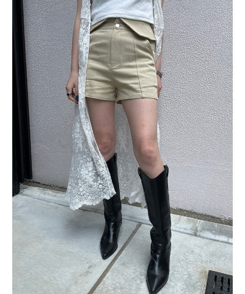ENVYM(アンビー)の「HWウエストバックショートパンツ(その他パンツ・レディース・ベージュ/ブラック・S/M)」の6枚目の写真
