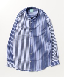 BRICK & SONS | クレイジーパターン リラックスワイドヨークシャツ＜ブルーストライプ＞(シャツ/ブラウス)