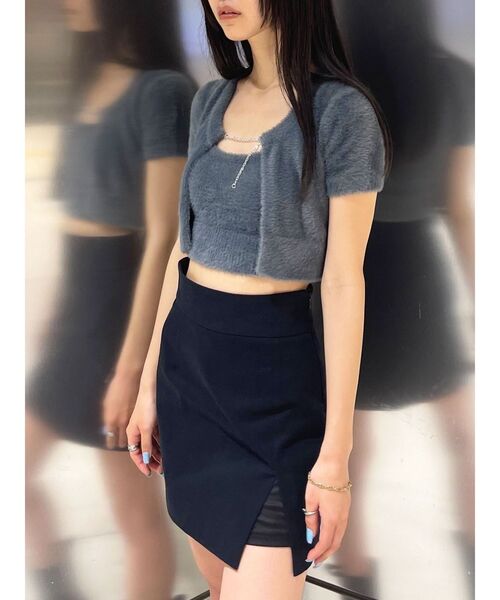 EMODA（エモダ）の「シャギーコンパクトツインニット（ニット/セーター・レディース・グレー/アイボリー/ブラック/ブルー・FREE）」の6枚目の写真