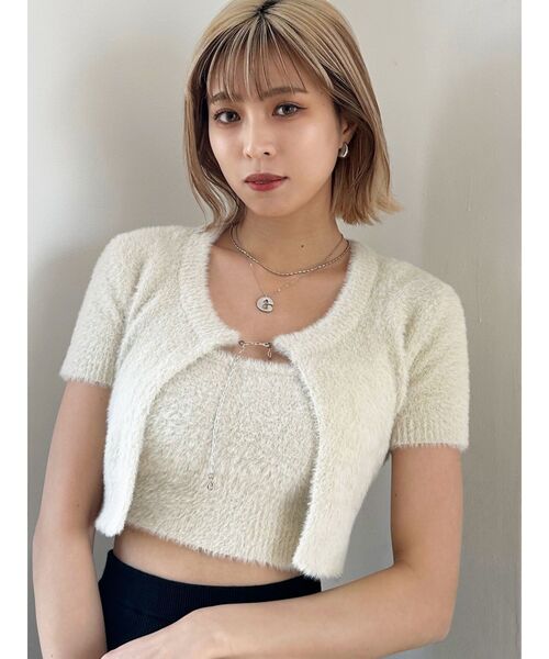 EMODA（エモダ）の「シャギーコンパクトツインニット（ニット/セーター・レディース・グレー/アイボリー/ブラック/ブルー・FREE）」の10枚目の写真