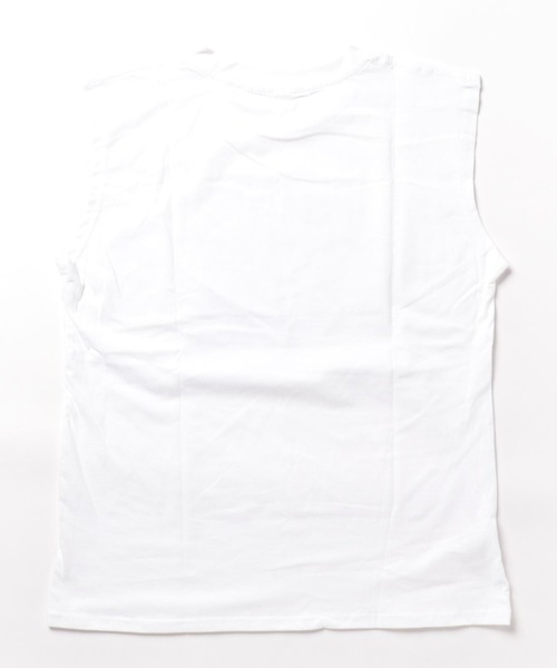 DIAVEL（ディアベル）の「綿100%　フラワープリントノースリーブＴシャツ（Tシャツ/カットソー・レディース・ホワイト・M）」の5枚目の写真