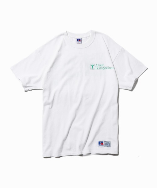 Russell Athletic（ラッセルアスレティック）の「Russell Athletic/ラッセルアスレティック Bookstore Jersey S/S Slogan 'Athleltic,Health&Wellness' T Tシャツ（Tシャツ/カットソー・メンズ・ブラック/ホワイト/オレンジ・M/L/XL）」の2枚目の写真