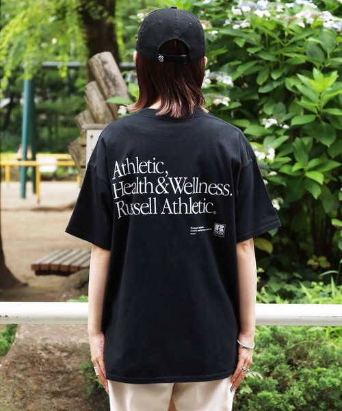 Russell Athletic（ラッセルアスレティック）の「Russell Athletic/ラッセルアスレティック Bookstore Jersey S/S Slogan 'Athleltic,Health&Wellness' T Tシャツ（Tシャツ/カットソー・メンズ・ブラック/ホワイト/オレンジ・M/L/XL）」の5枚目の写真