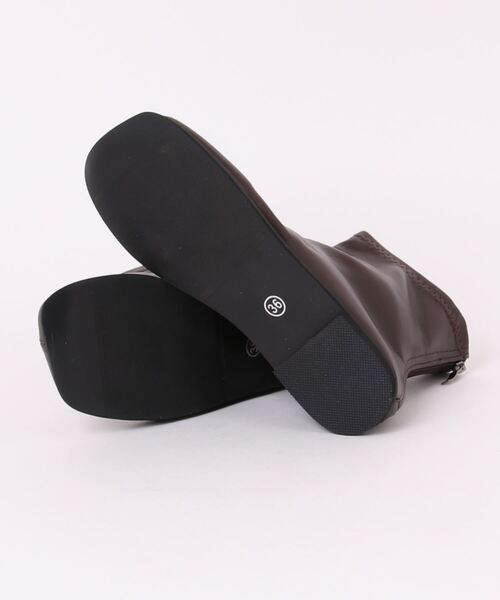 Burner(バーナー)の「【OKUOKU 0909】ローヒール バックジップ ブーツ oku-shoes-695144095354-5187 M(ブーツ・レディース・ブラウン/ブラック・36/38/40)」の7枚目の写真