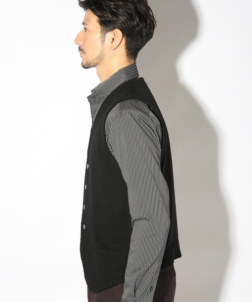 UNION STATION(ユニオンステーション)の「ウール混ハイゲージニットベスト(ベスト・メンズ・ブラック/ブラウン・L/M)」の12枚目の写真