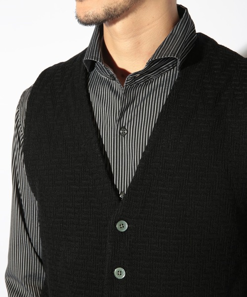 UNION STATION(ユニオンステーション)の「ウール混ハイゲージニットベスト(ベスト・メンズ・ブラック/ブラウン・L/M)」の14枚目の写真