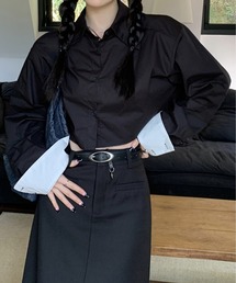 Chick | By Color Short Shirt / バイカラーショート丈シャツ クロップド丈(シャツ/ブラウス)