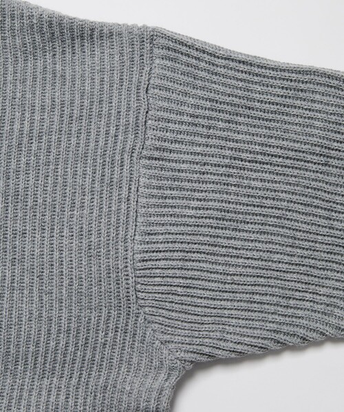 24時間以内発送 新品未開封品 creek グレー ハーフジップ Lサイズ セール】限定展開 ビッグシルエット 畦編み ハーフジップニット