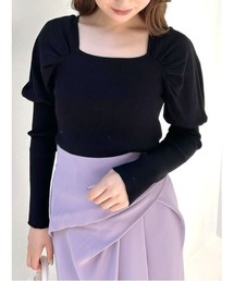 MERCURYDUO | ボリュームスリーブリブニット(ニット/セーター)