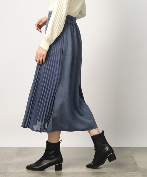 grove（グローブ）の「◆マシュマロタッチスウェード サイドプリーツスカート（スカート・レディース・ブルー/スミクロ/ライトベージュ・03/02/04/01/05）」の17枚目の写真
