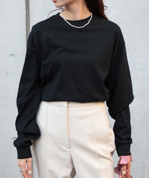 United Athle(ユナイテッドアスレ)の「なめらかな肌触りが癖になる!【United Athle】6.2オンス プレミアム ロングスリーブ Tシャツ ロンT 5913(Tシャツ/カットソー・レディース・ホワイト/スミクロ/ネイビー/アッシュ/ブラック/セージグリーン/スモークピンク・XXL/S/M/L/XL)」の13枚目の写真
