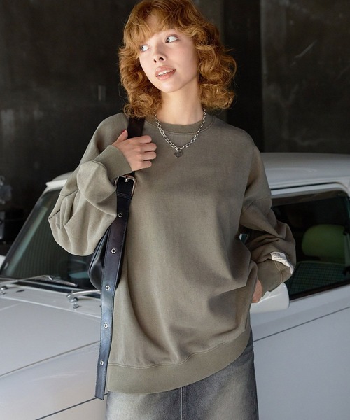 PBLIM（ページボーイリム）の「PBLIM/ピグメントウラケ（スウェット・レディース・ベージュ/カーキ/ボルドー・FREE）」の2枚目の写真