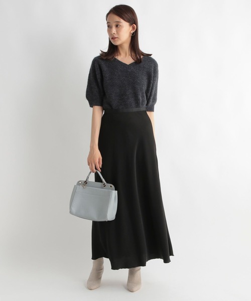 Andemiu(アンデミュウ)の「モヘアコンニット5分袖973654(ニット/セーター・レディース・チャコールグレー/オレンジ/ベージュ・FREE)」の11枚目の写真