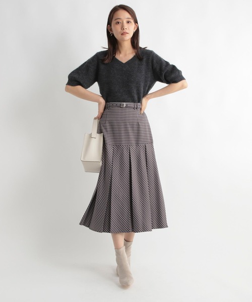 Andemiu(アンデミュウ)の「モヘアコンニット5分袖973654(ニット/セーター・レディース・チャコールグレー/オレンジ/ベージュ・FREE)」の12枚目の写真