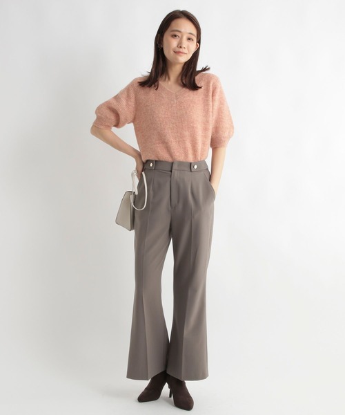 Andemiu(アンデミュウ)の「モヘアコンニット5分袖973654(ニット/セーター・レディース・チャコールグレー/オレンジ/ベージュ・FREE)」の15枚目の写真