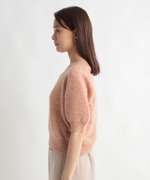 Andemiu(アンデミュウ)の「モヘアコンニット5分袖973654(ニット/セーター・レディース・チャコールグレー/オレンジ/ベージュ・FREE)」の18枚目の写真