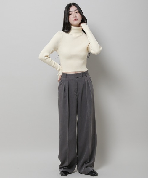 3.3 Field Trip （3.3フィールドトリップ）の「3.3 Field Trip／ショートタケタートル（ニット/セーター・レディース・ブラック/ブルー/アイボリー・FREE）」の16枚目の写真