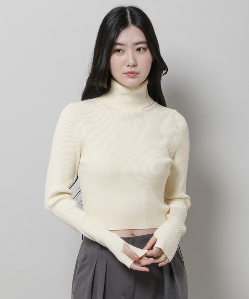 3.3 Field Trip （3.3フィールドトリップ）の「3.3 Field Trip／ショートタケタートル（ニット/セーター・レディース・ブラック/ブルー/アイボリー・FREE）」の17枚目の写真