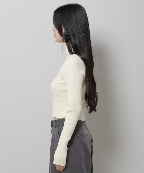 3.3 Field Trip （3.3フィールドトリップ）の「3.3 Field Trip／ショートタケタートル（ニット/セーター・レディース・ブラック/ブルー/アイボリー・FREE）」の21枚目の写真