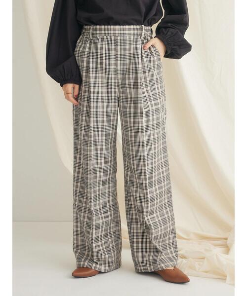 CRAFT STANDARD BOUTIQUE(クラフトスタンダードブティック)の「センタープレスチェックパンツ(その他パンツ・レディース・チェック/グリーン系その他2/ベージュ系その他4/ブラック系その他・L/M)」の7枚目の写真