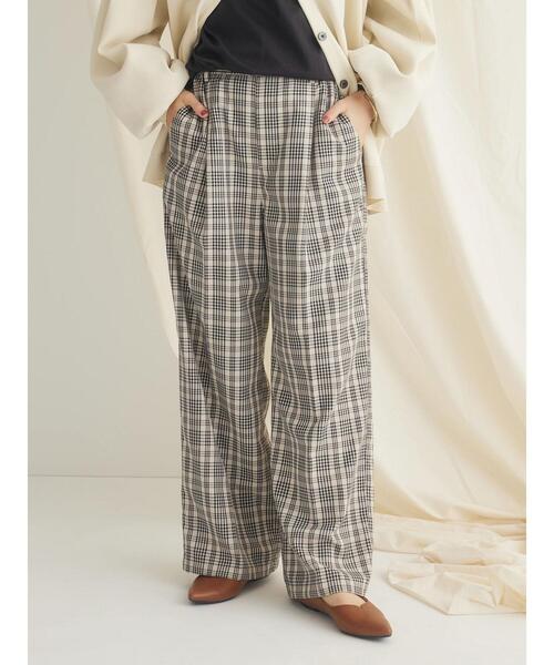 CRAFT STANDARD BOUTIQUE(クラフトスタンダードブティック)の「センタープレスチェックパンツ(その他パンツ・レディース・チェック/グリーン系その他2/ベージュ系その他4/ブラック系その他・L/M)」の9枚目の写真