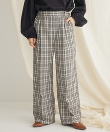 センタープレスチェックパンツ