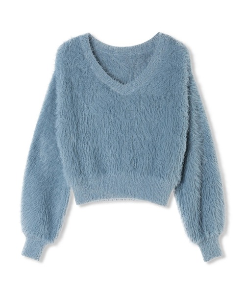 DURAS（デュラス）の「2wayシャギーニット（ニット/セーター・レディース・ブルー/ブラック/ホワイト・FREE）」の12枚目の写真