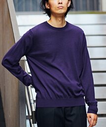 EDIFICE | 18ゲージ ウール/シルク/カシミア MIX クリスタル クルーネックニット(ニット/セーター)