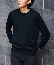 EDIFICE | 18ゲージ ウール/シルク/カシミア MIX クリスタル クルーネックニット(ニット/セーター)