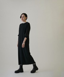 SALON adam et rope' | マシンウォッシャブルボリュームスリーブニットワンピース(ワンピース)