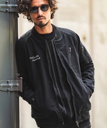mj9561- [ FELKOD x 1minute1second ]stretch denim padding MA-1 ジャケット