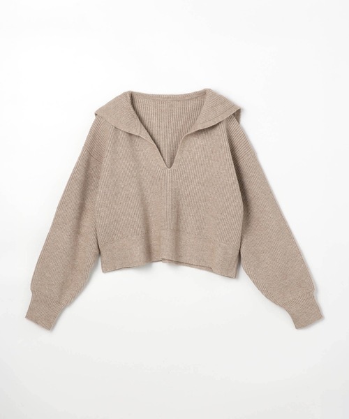 179/WG（イチナナキュウダブルジー）の「【WEB限定】アンゴラタッチ セーラーカラープルオーバー（ニット/セーター・レディース・オフホワイト/ブラック/グレー・FREE）」の4枚目の写真