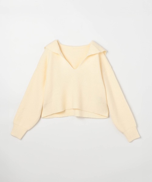 179/WG（イチナナキュウダブルジー）の「【WEB限定】アンゴラタッチ セーラーカラープルオーバー（ニット/セーター・レディース・オフホワイト/ブラック/グレー・FREE）」の5枚目の写真