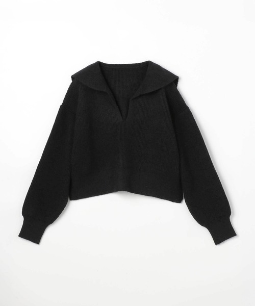 179/WG（イチナナキュウダブルジー）の「【WEB限定】アンゴラタッチ セーラーカラープルオーバー（ニット/セーター・レディース・オフホワイト/ブラック/グレー・FREE）」の6枚目の写真