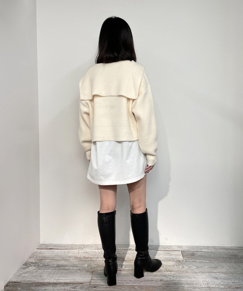 179/WG（イチナナキュウダブルジー）の「【WEB限定】アンゴラタッチ セーラーカラープルオーバー（ニット/セーター・レディース・オフホワイト/ブラック/グレー・FREE）」の18枚目の写真