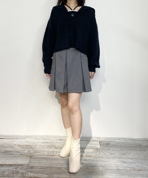 179/WG（イチナナキュウダブルジー）の「【WEB限定】アンゴラタッチ セーラーカラープルオーバー（ニット/セーター・レディース・オフホワイト/ブラック/グレー・FREE）」の20枚目の写真