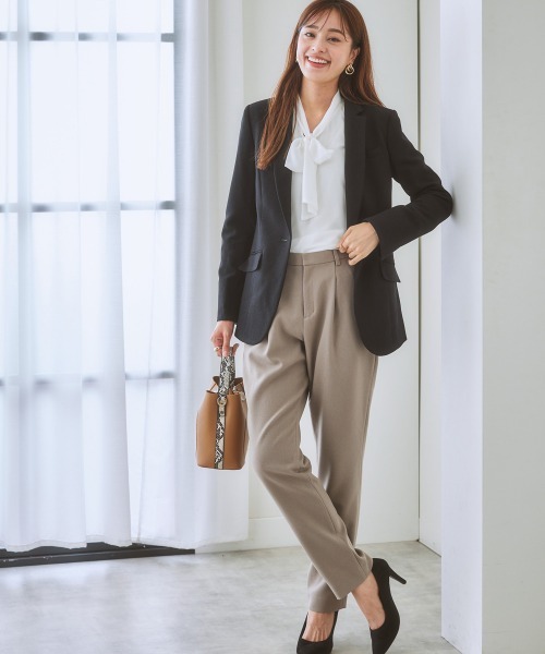 7days Life Styling（セブンデイズライフスタイリング）の「【あったか裏地付】リボンタイブラウス（シャツ/ブラウス・レディース・グレー/ライトベージュ/オフホワイト/ネイビー/パープル系・L/M/S/3L/LL）」の10枚目の写真