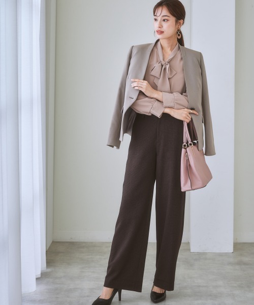 7days Life Styling（セブンデイズライフスタイリング）の「【あったか裏地付】リボンタイブラウス（シャツ/ブラウス・レディース・グレー/ライトベージュ/オフホワイト/ネイビー/パープル系・L/M/S/3L/LL）」の20枚目の写真