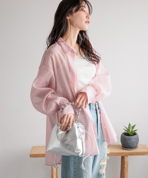 LOWRYS FARM（ローリーズファーム）の「ボールチェーンキンチャクバック　987398（ショルダーバッグ・レディース・ブラック/シルバー・FREE）」の7枚目の写真