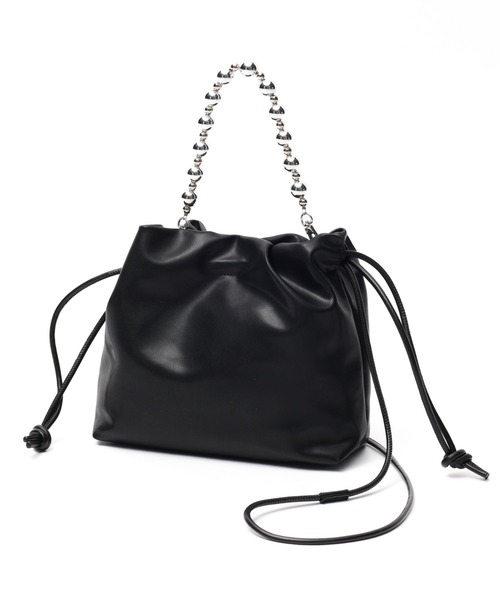 LOWRYS FARM（ローリーズファーム）の「ボールチェーンキンチャクバック　987398（ショルダーバッグ・レディース・ブラック/シルバー・FREE）」の13枚目の写真