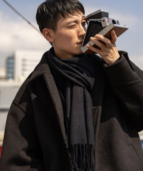 niko and...（ニコアンド）の「[静電気軽減・抗菌防臭]カラーワイドストール（ストール/ショール・メンズ・オレンジ/ブラック/グリーン/グレー/パープル・FREE）」の2枚目の写真