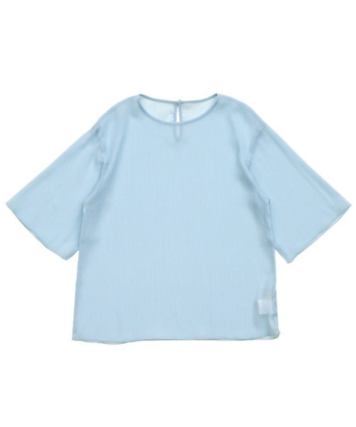 select MOCA（セレクトモカ）の「ラメシアーハーフスリーブブラウス（シャツ/ブラウス・レディース・ライトグレー/ライトグリーン/アイボリー/サックスブルー・FREE）」の17枚目の写真