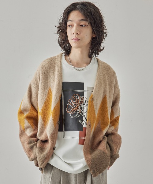 j.n.r.d(ジェー・エヌ・アール・ディー)の「j.n.r.d/アーガイルシャギーカーディガン(カーディガン/ボレロ・メンズ・ブラック/グレー/ベージュ・L/M)」の11枚目の写真