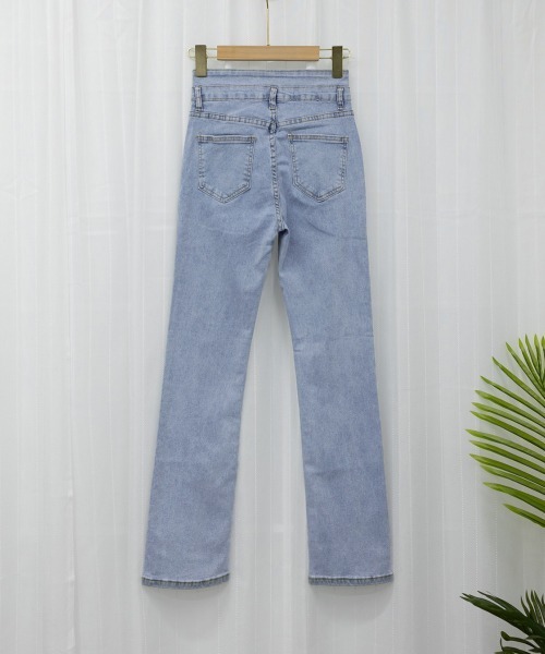 Miniministore(ミニミニストア)の「ハイウエスト デニムパンツ スリット韓国(デニムパンツ・レディース・ブラック/サックスブルー・27/28/29/30)」の11枚目の写真